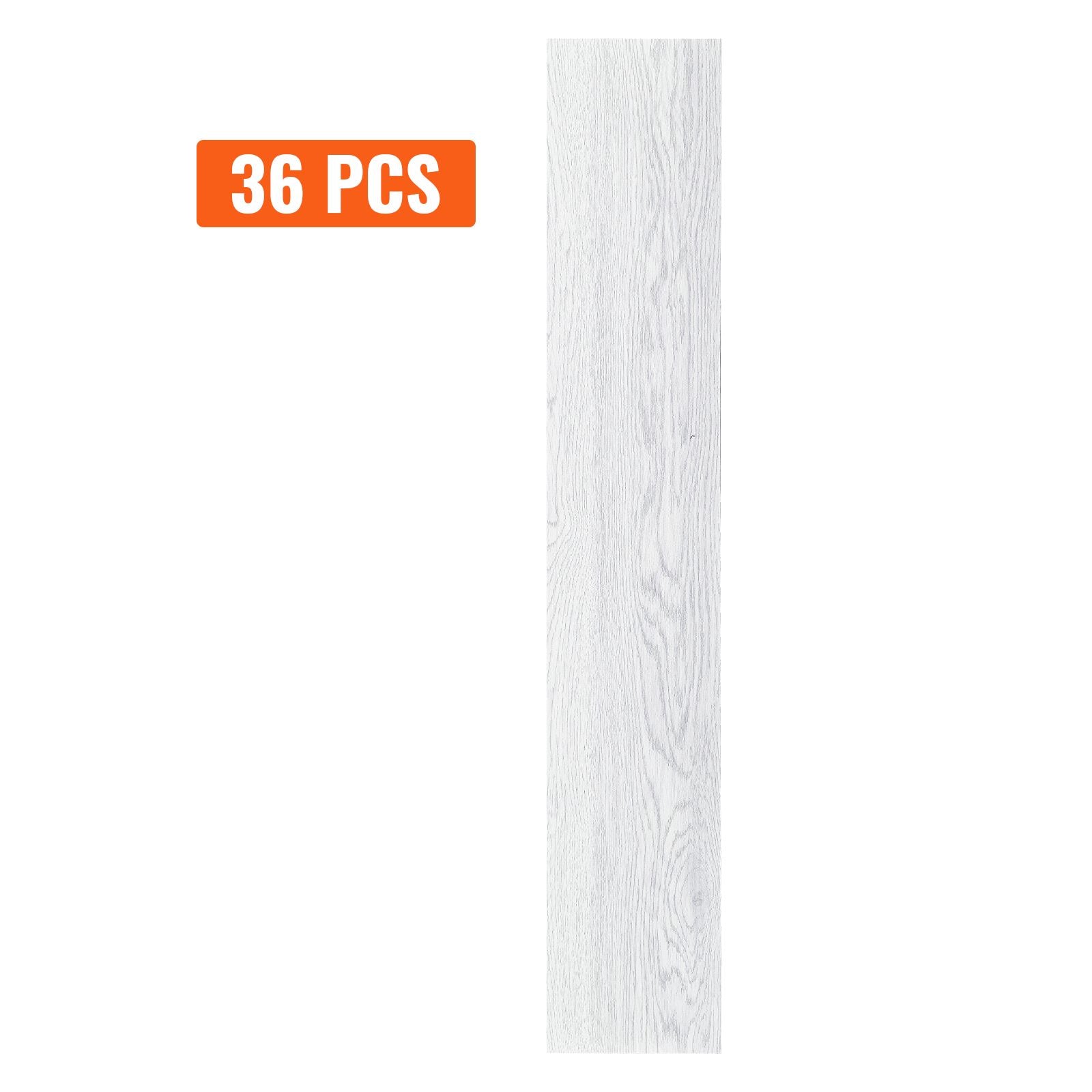 Self Adhesive Vinyl Floor Tiles 36 x 6 inch, 36 Tiles 2.5mm Thick Peel & Stick, Light Gray Wood Grain DIY Flooring for Kitchen, Dining Room, Bedrooms & Bathrooms, Easy for Home Decor