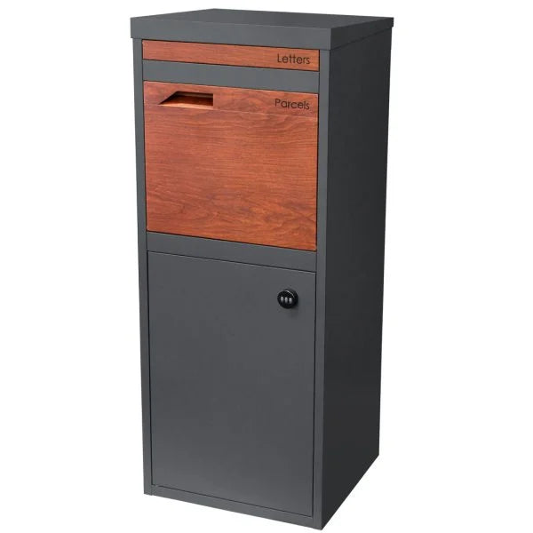 Parcel Pillar Wooden Grain Letterbox – Heavy-Duty Lockable Parcel & Post Box