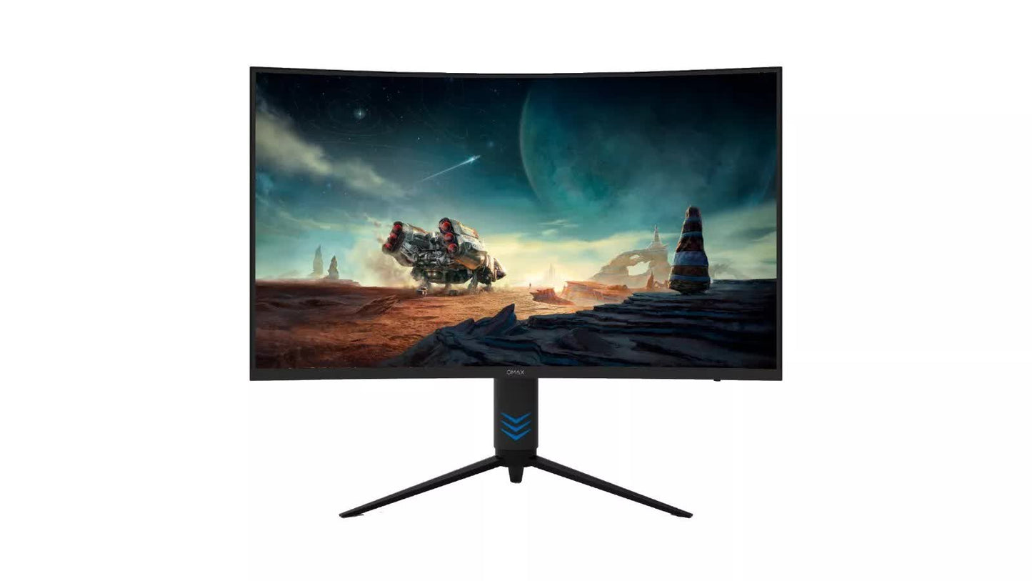 QMAX 31.5" Gaming Monitor Curved QHD 165Hz 2560*1440p 1ms with Build in Speakers Height Adjustable