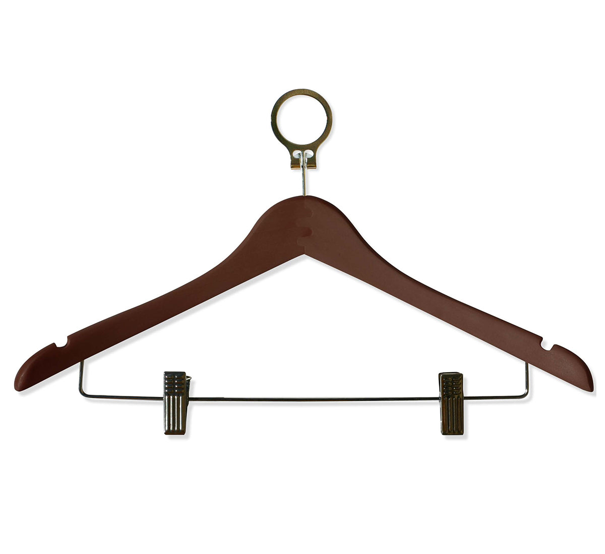 Anti-theft Wooden Cloth Hanger - Brown