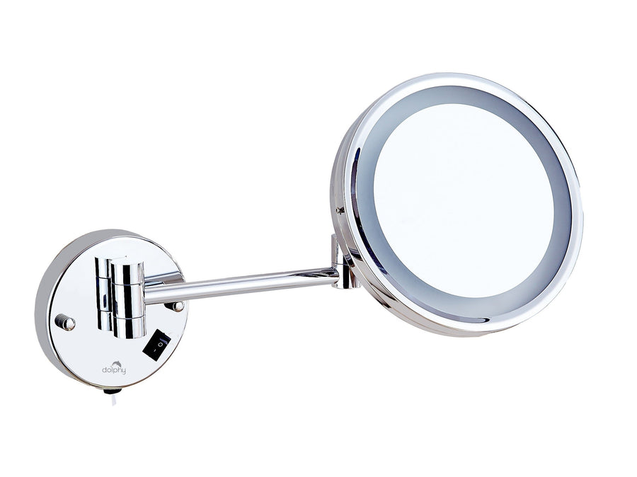 5X LED Wall Mount Magnifying Mirror - Chrome