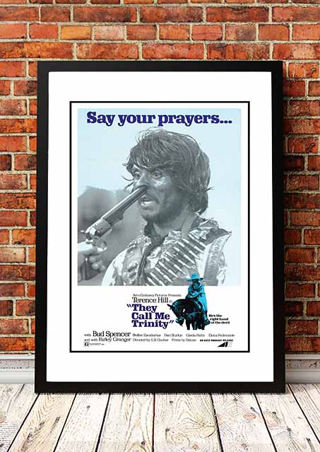 They Call Me Trinity' Cult Movie Poster! - Framed A4