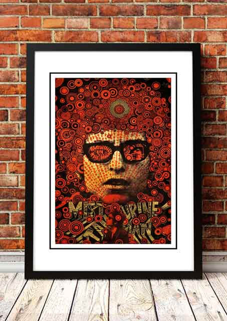 Bob Dylan Mr Tambourine Man Pop Art Poster - Framed A4