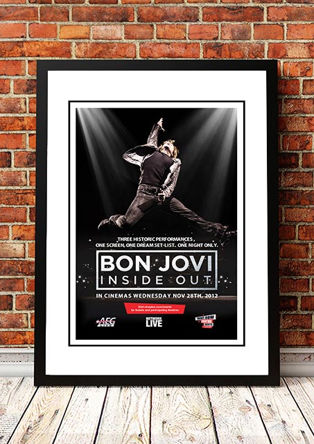 Bon Jovi Inside Out Movie Poster 2012 - Framed A4