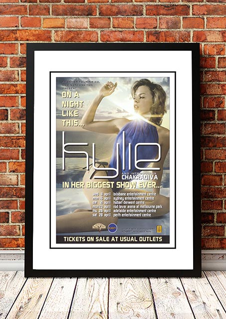 Kylie Minogue On A Night Like This Australian Tour Poster 2001 - Framed A3