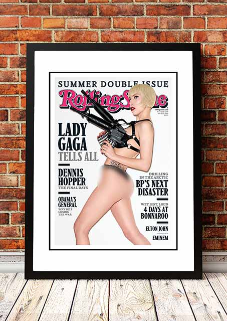 Lady Ga Ga Rolling Stone Magazine Cover Poster 2010 - Framed A3