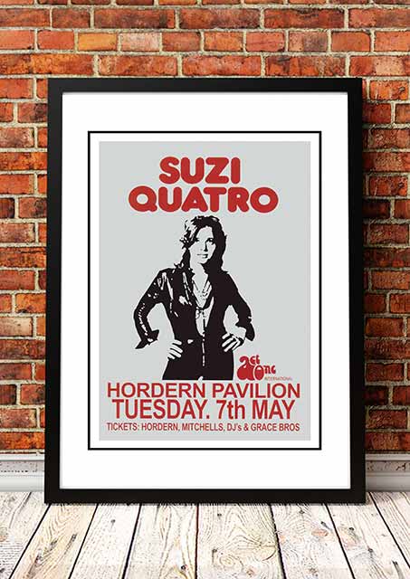 Suzi Quatro Horden Pavilion Sydney, Australia Concert Poster 1974 - Framed A4
