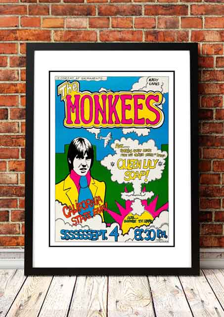 The Monkees California State Fair Sacramento, USA Concert Poster 1969 - Framed A4