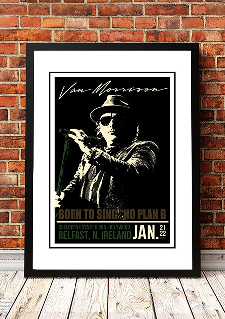 Van Morrison Holywood Belfast, UK Concert Poster 2014 - Framed A4