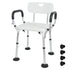Shower Seat Bath Chair Adjustable Height Non-Slip Shower Bathtub Seat with Padded Arms Removable Back for Elderly Medical Disabled Safety Bathroom