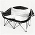 Double Camping Chairs Outdoor Lawn Camping Couch Heavy Duty Folding Chairs Strong Loading Capacity Metal Frame Oxford Fabric with Armrests and Cup Holders