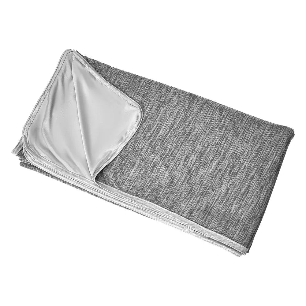 Summer Cooling Blanket90"x90" Lightweight Breathable Ice Cooling Throw Soft Cold Blankets for Bed Sofa or Couch Keeps Hot Sleepers Cool Large 229x228cm Grey