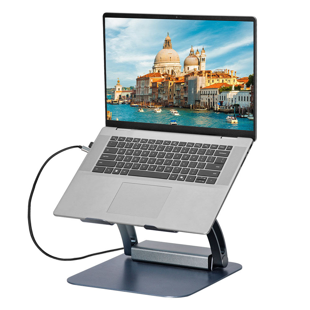 7-in-1 Laptop Stand Docking Station Ergonomic Laptop Riser 360 Rotatable - PD Charging HDMI USB-C and USB-A 3.0 Ports for MacBook M1/M2/M3 HP ASUS DELL