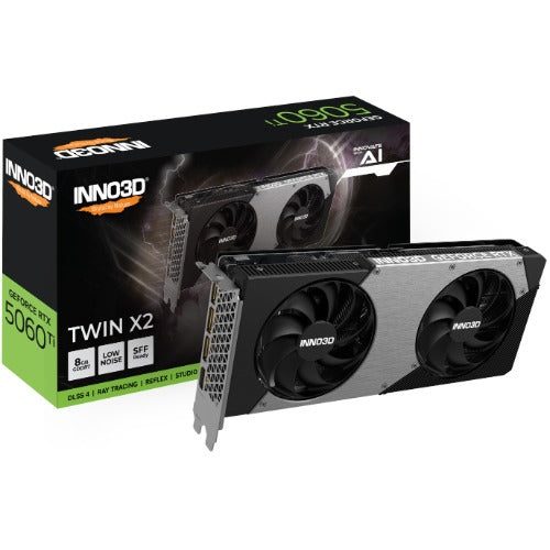 INNO3D nVidia GeForce RTX 5060 Ti TWIN X2 8GB GDDR7,  2572MHz Boost Clock, RAM 28Gbps, 3xDP, 1xHDMI, 250x116x41mm