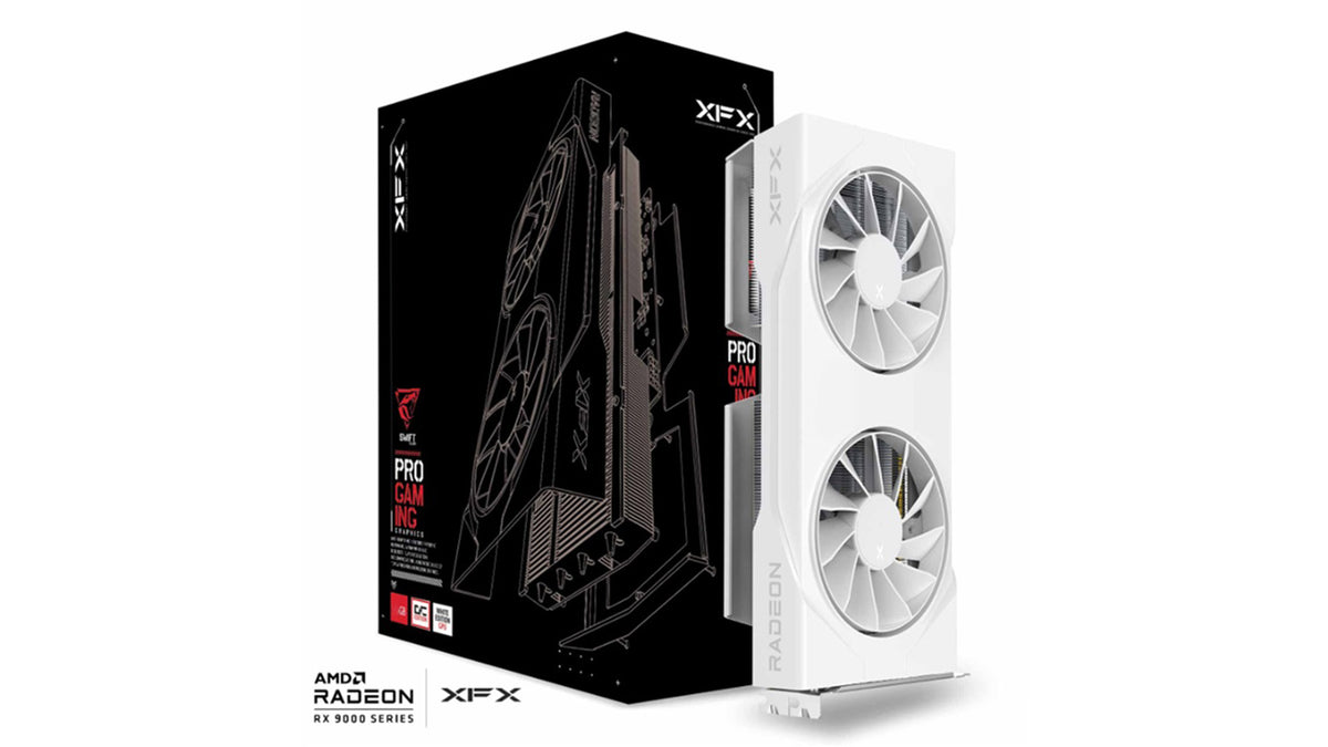 XFX Swift AMD Radeon RX 9060XT OC White Gaming Edition with 16GB GDDR6 HDMI 2xDP, AMD RDNAâ„¢ 4 (RX-96TSW16WQ)