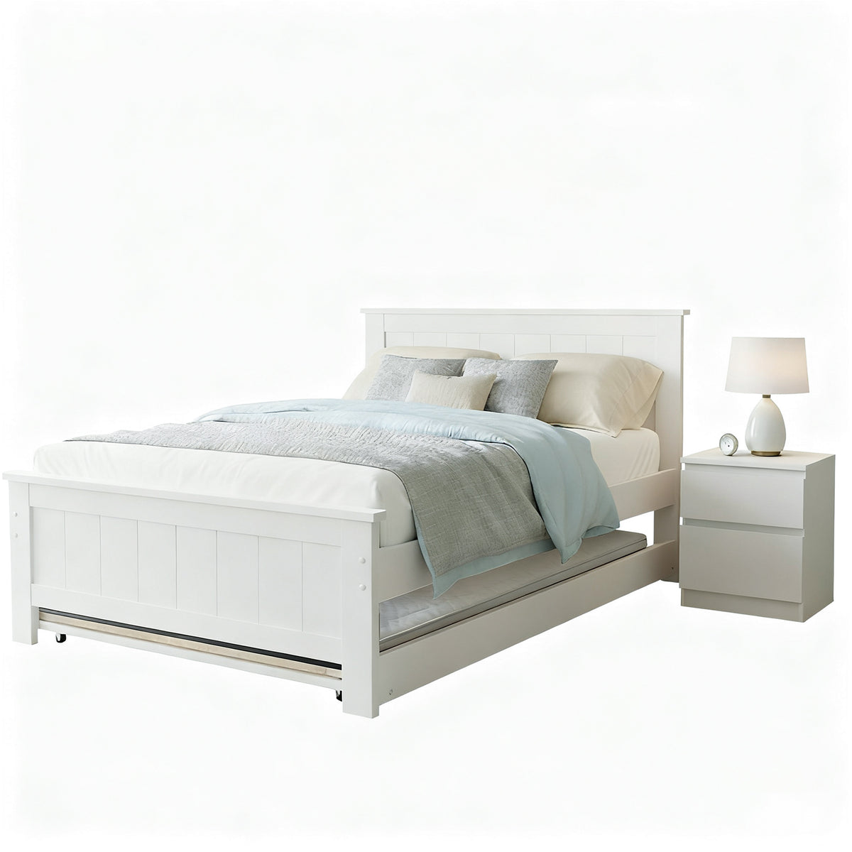 Artiss King Single Bed Frame and Bedside Table