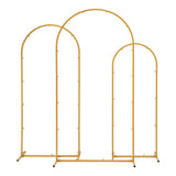Wedding Arch Backdrop Stand Set of 3 Gold Metal Wedding Arched Frame, Easy to Assemble, Stable Balloon Arch Standfor Wedding, Baby Shower, Party Decoration