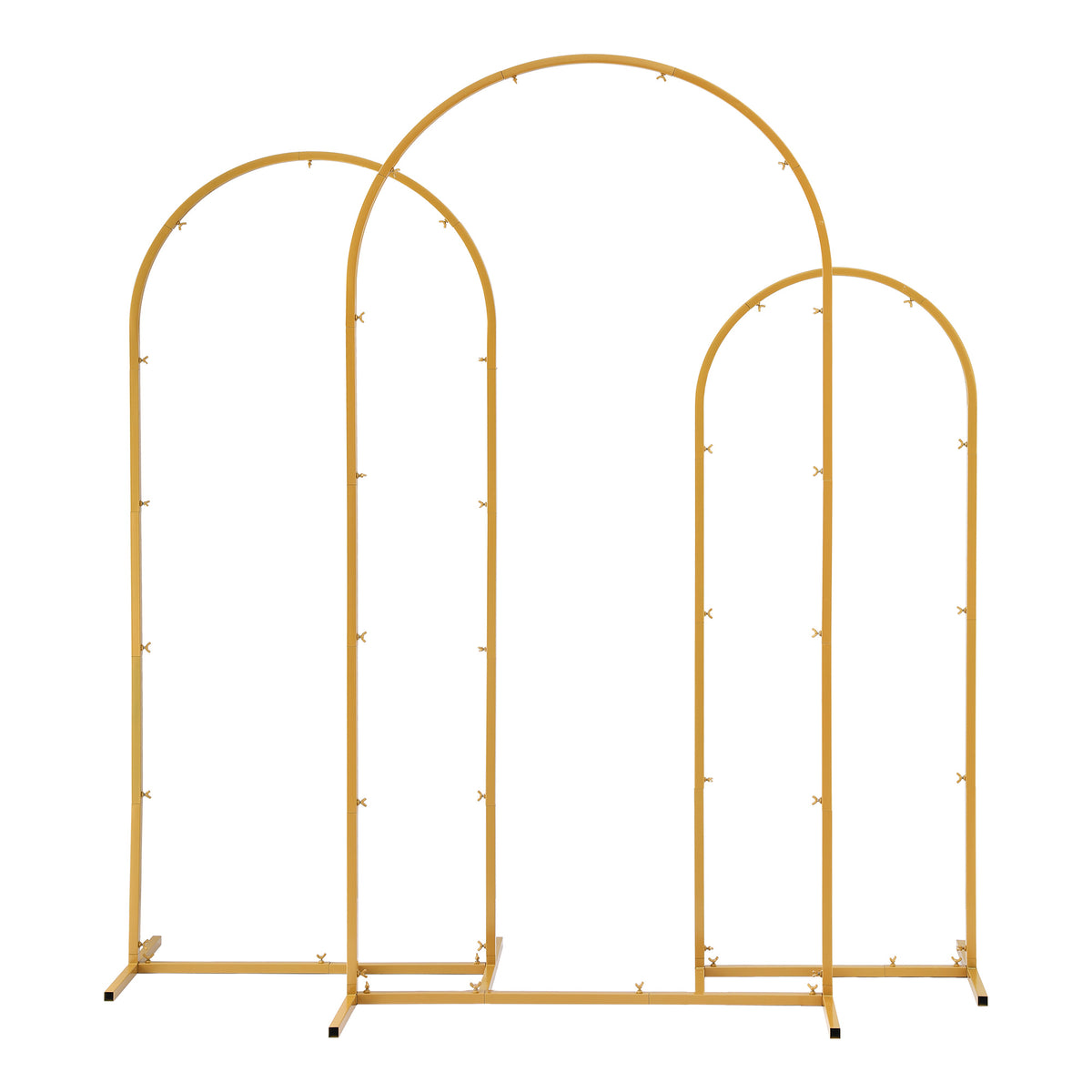 Wedding Arch Backdrop Stand Set of 3 Gold Metal Wedding Arched Frame, Easy to Assemble, Stable Balloon Arch Standfor Wedding, Baby Shower, Party Decoration