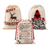 Jingle Jollys 3PCS Christmas Santa Sacks Large Reusable Personalised Canvas Gift Storage Bags