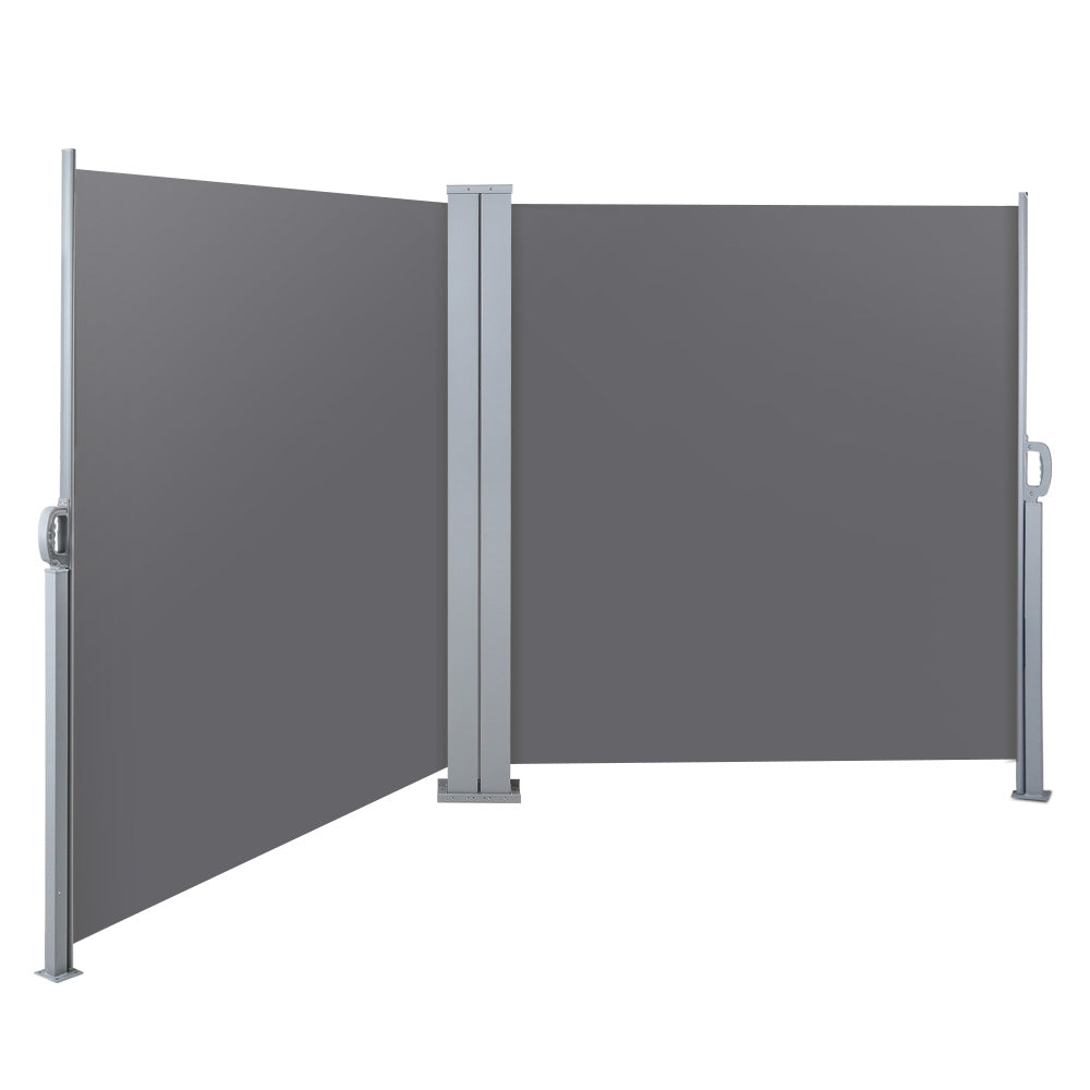 Instahut Side Awning Sun Shade Outdoor Retractable Privacy Screen 2MX6M Grey