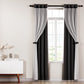 Artiss 2X 132x242cm Blockout Sheer Curtains Black