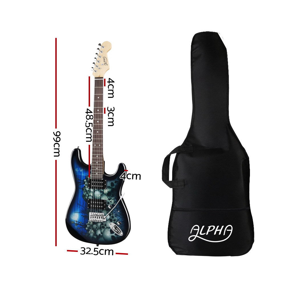Alpha 41 Inch Electirc Guitar Humbucker Pickup Switch Full Size Black