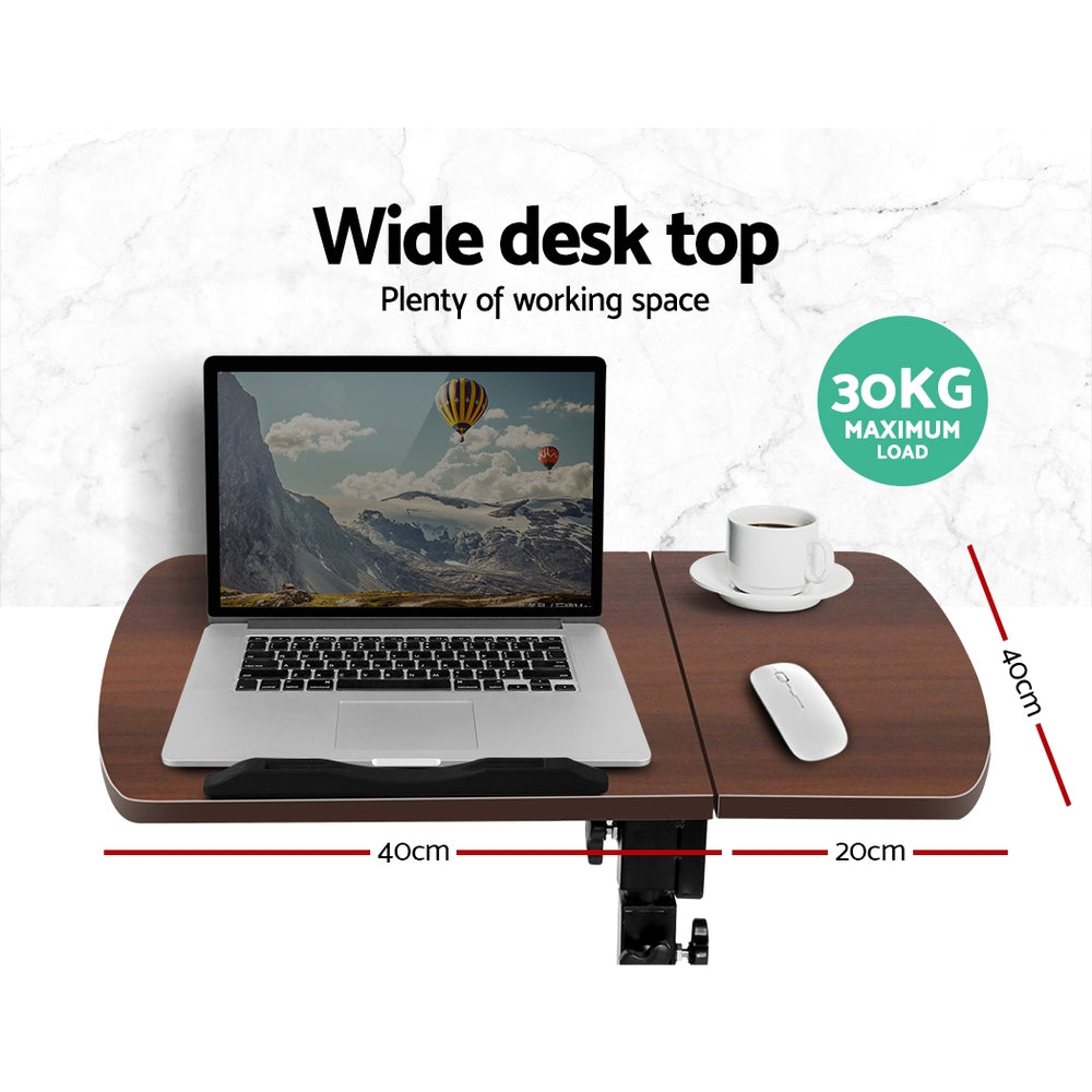 Artiss Laptop Desk Table Fan Cooling Walnut 60CM