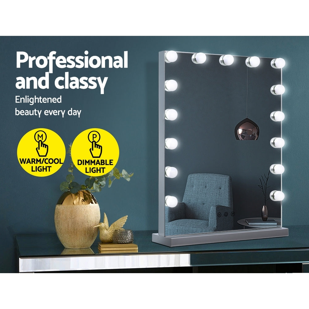 Embellir Makeup Mirror 43X61cm Hollywood with Light Vanity Dimmable Wall 15 LED