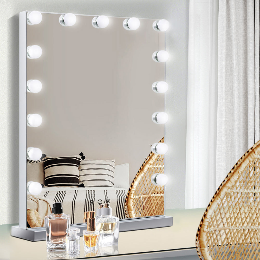 Embellir Makeup Mirror 43X61cm Hollywood with Light Vanity Dimmable Wall 15 LED