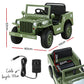 Rigo Kids Electric Ride On Car Jeep Military Off Road Toy Cars Remote 12V Olive