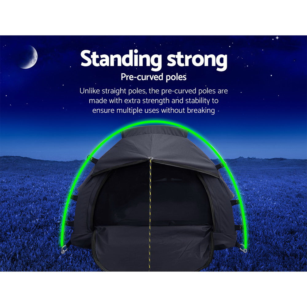 Weisshorn Camping Swag Single Biker Tent Free Standing Canvas Ripstop Grey