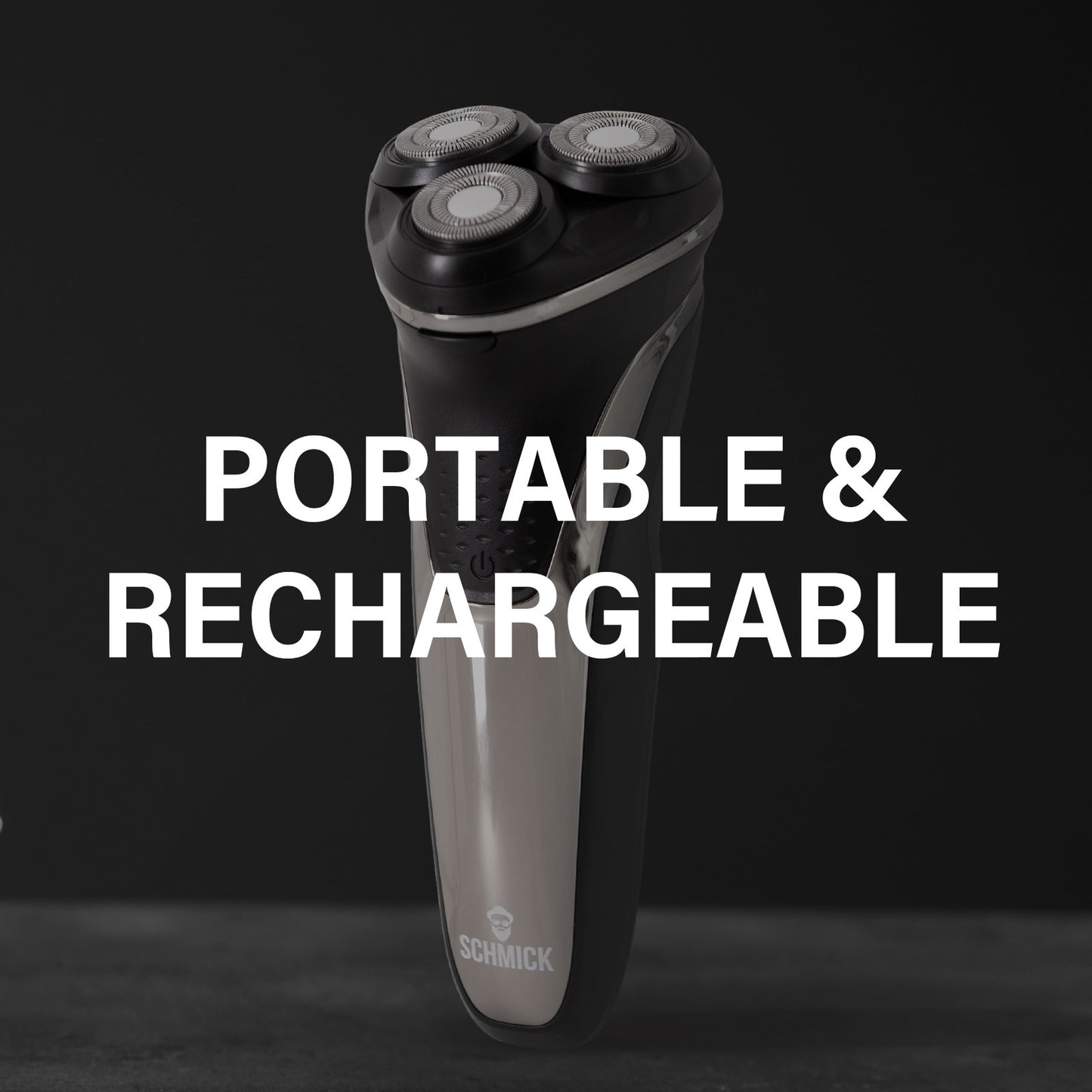 Schmick Triple Head Cordless Shaver Convenient Water Resistant USB Charge Black