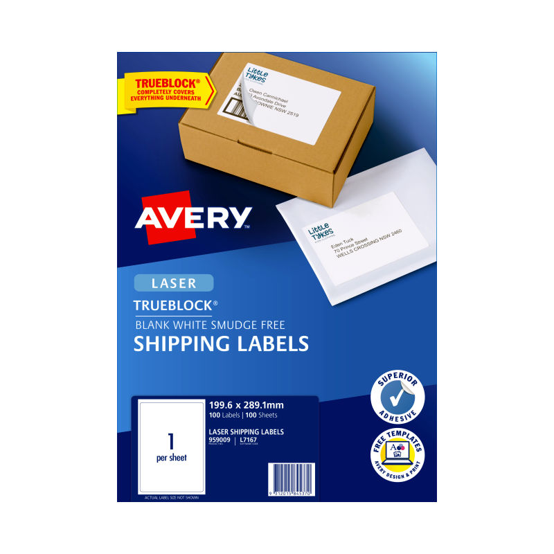 AVERY Laser Label L7167 1Up Pack of 100