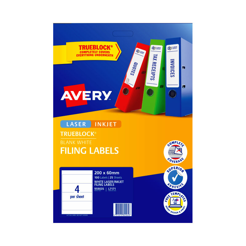 AVERY Laser Label L7171 4Up Pack of 25