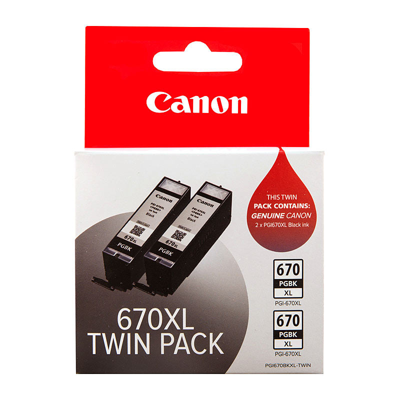CANON PGI670XL Black Ink Twin Pack of