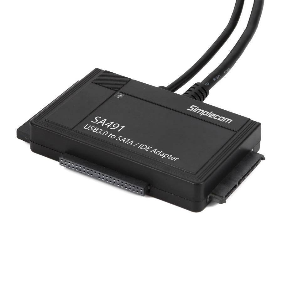 SIMPLECOM SA491 3-IN-1 USB 3.0 TO 2.5\', 3.5\' & 5.25\' SATA/IDE Adapter with Power Supply