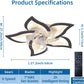 Low Ceiling Light Fan, Low Profile, 6 Wind Speed, 3 Colors (69 cm)