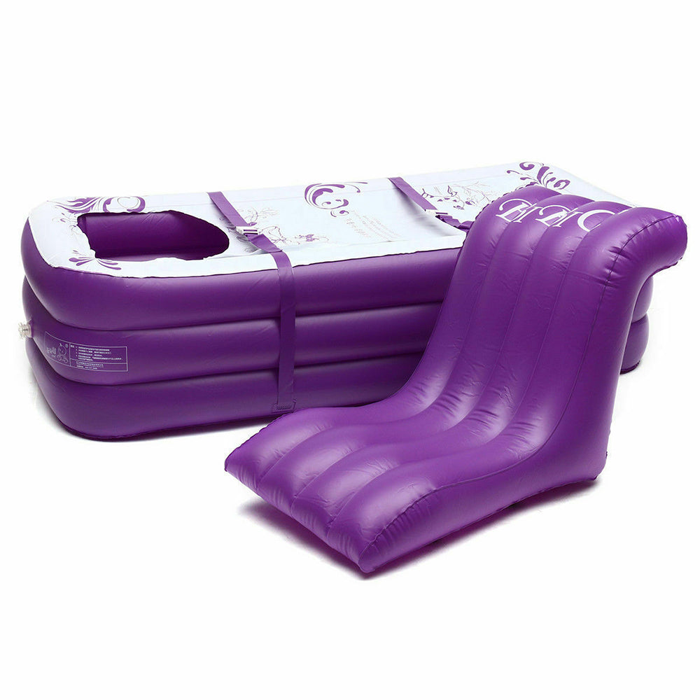 Folding Inflatable Bathtub Portable PVC Water Tub Place Room Adult Spa Bath Tub