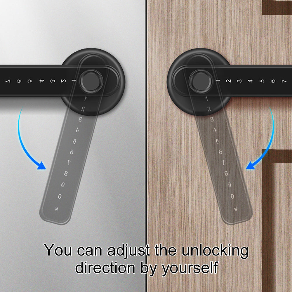 Electronic Smart Door Lock Handle Digital Fingerprint Password Bluetooth Key APP