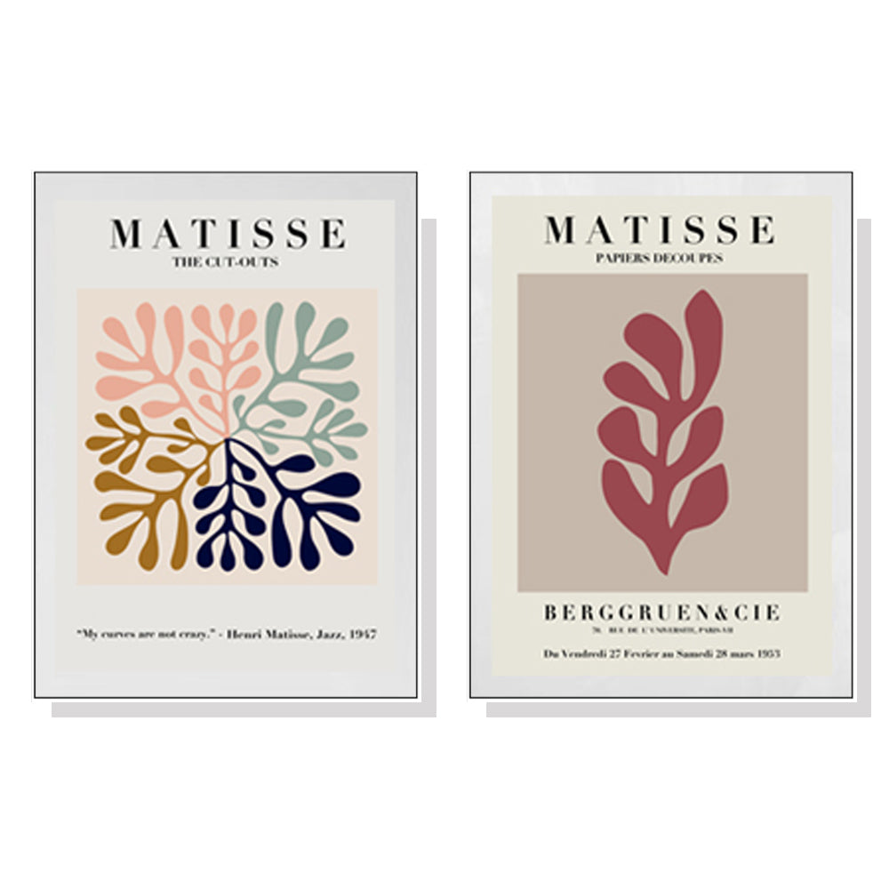 Wall Art 70cmx100cm Matisse 2 Sets White Frame Canvas