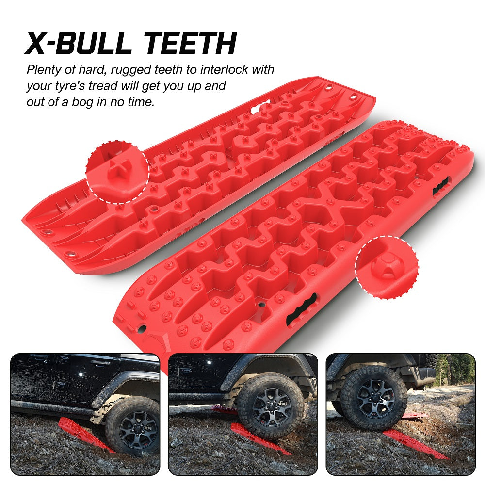 X-BULL Recovery tracks 2PCS 4WD Sand Mud Snow Truck Gen3.0 With Reindeer Car Antlers