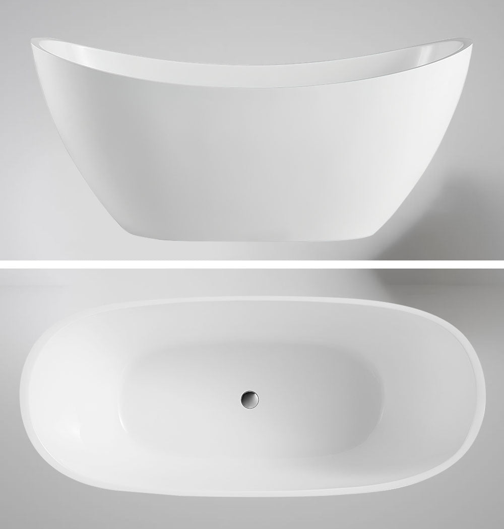 MARBELLA Freestanding Bath Tub Bathtub 1680x760x730 Round Standing Acrylic Gloss