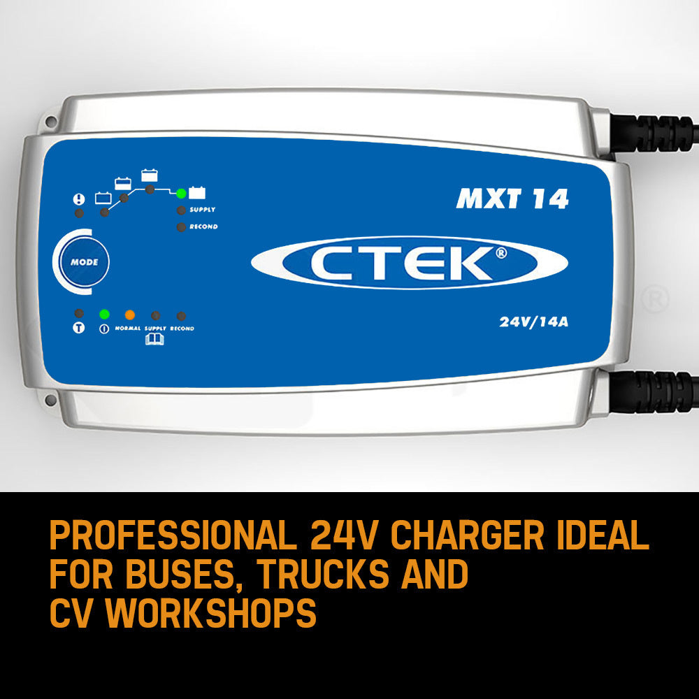 CTEK MXT14 24V 14A Smart Battery Charger 14Amp Bus Truck CV 8 Stage Workshop