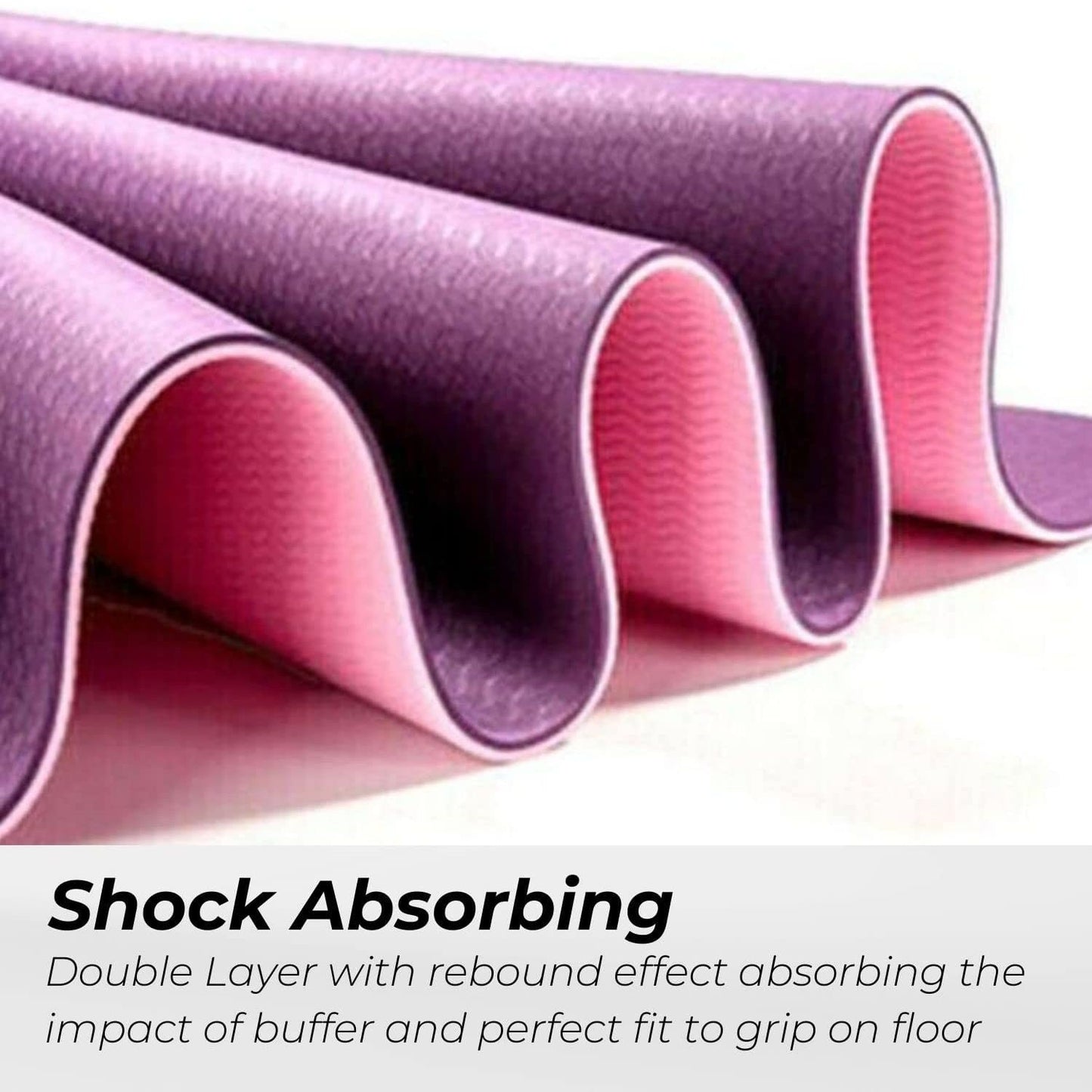 VERPEAK TPE Yoga Mat Dual Color (Lavender) with Yoga Bag and Strap - FT-MT-101-ATC