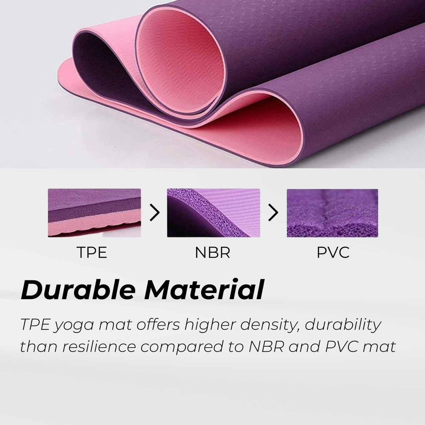 VERPEAK TPE Yoga Mat Dual Color (Lavender) with Yoga Bag and Strap - FT-MT-101-ATC