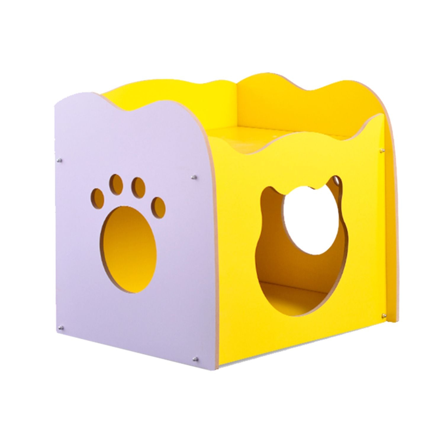 Floofi Pet House Wooden Cat Paw Shape Hole (Yellow) PT-PH-205-YS
