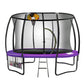 Kahuna 16ft Outdoor Trampoline Kids Children With Safety Enclosure Pad Mat Ladder Basketball Hoop Set - Purple
