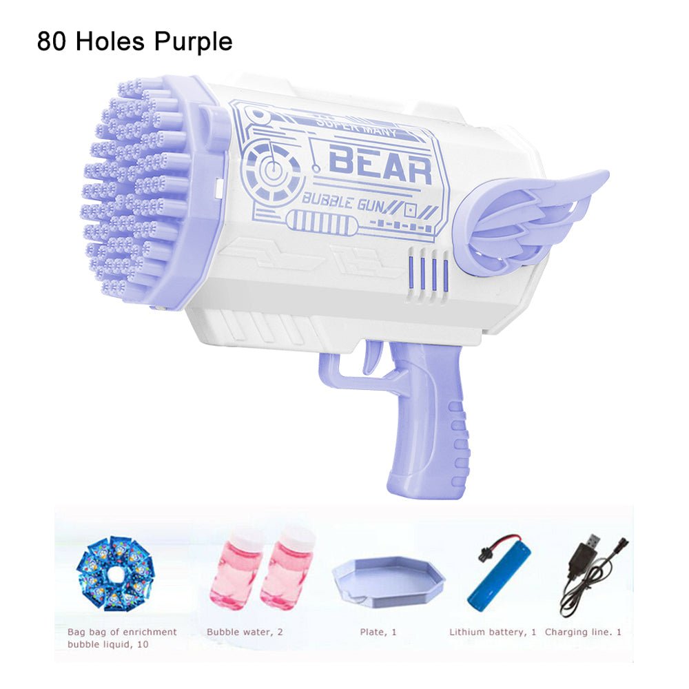 Electric Bubble Gun Machine Soap Bubbles Kids Adults Summer Outdoor Playtime Toy Blue
