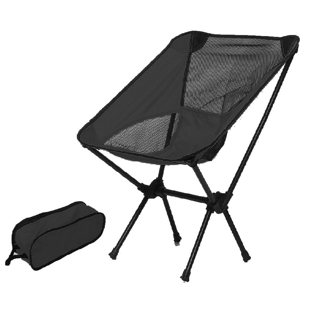 Ultralight Aluminum Alloy Folding Camping Camp Chair Outdoor Hiking Black