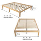 Warm Wooden Natural Bed Base Frame – Queen